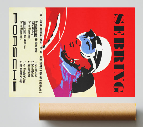 Porsche Retro Poster Giclee Print