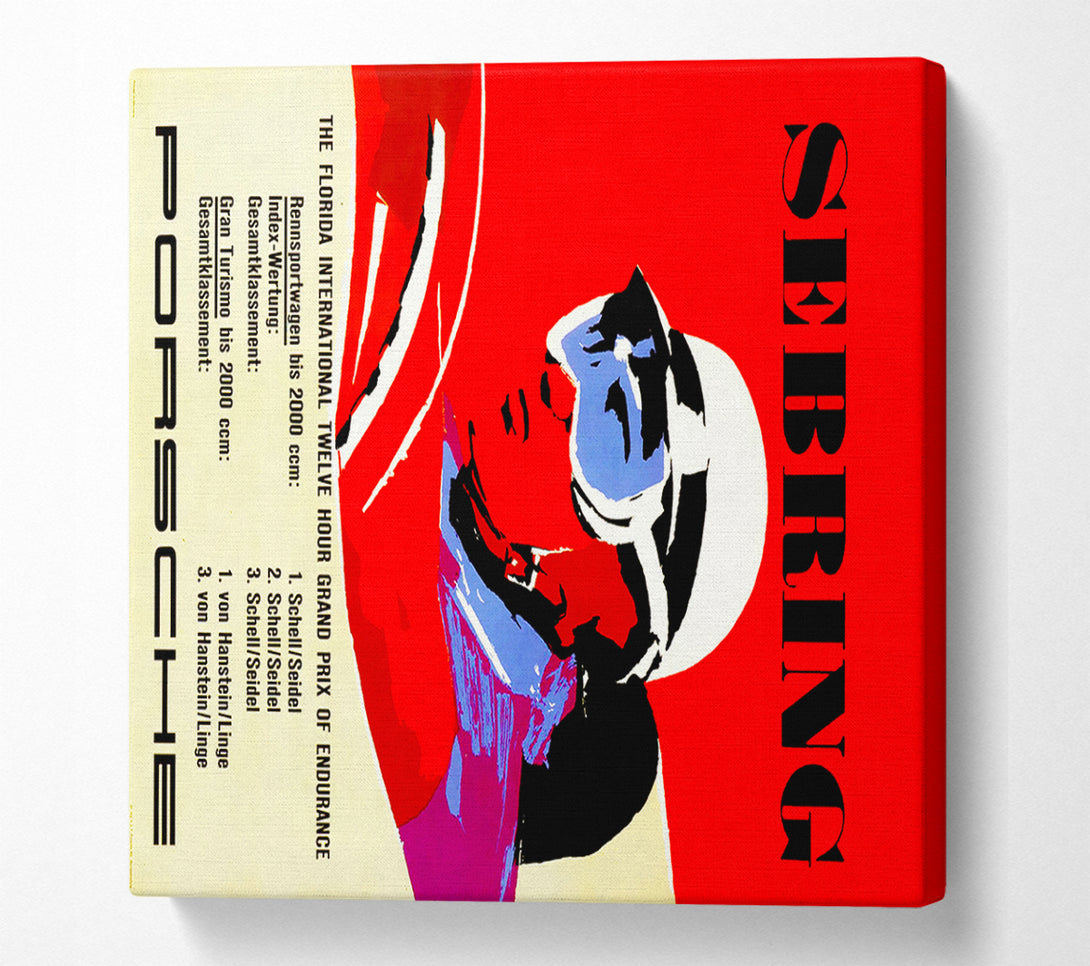  A Canvas Print of Porsche Retro Poster Canvas Art