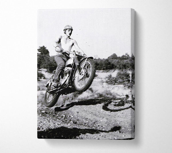  A Canvas Print of Retro Motorcross Wheelie Canvas Wall Art