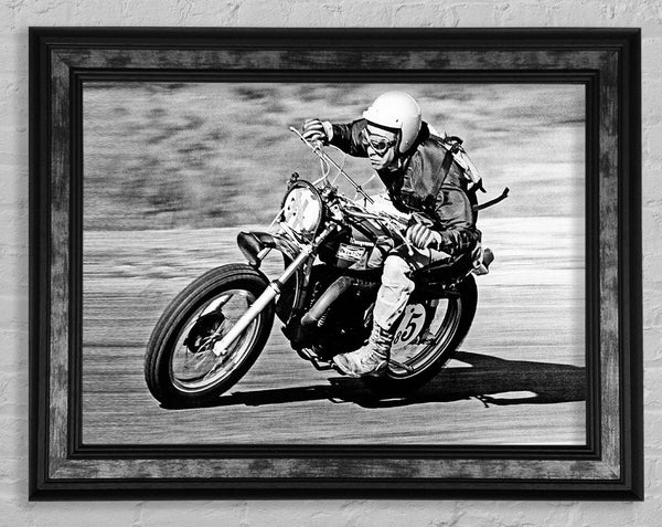 On Any Sunday B n W Framed Print