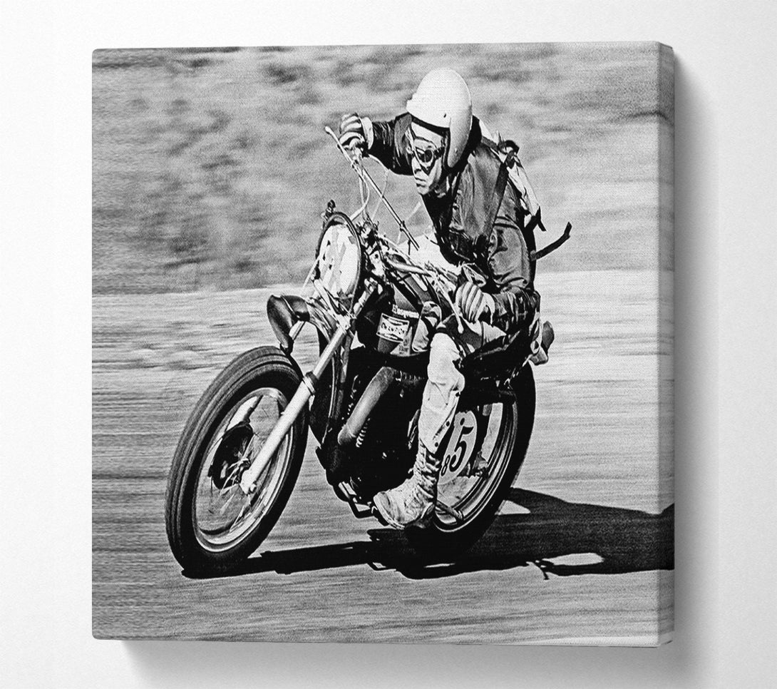  A Canvas Print of On Any Sunday B n W Canvas Print