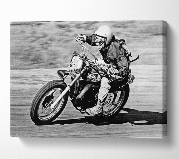 A Canvas Print of On Any Sunday B n W Canvas Print