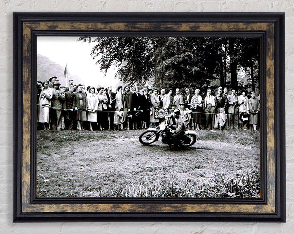 Vintage Motorcross Crowd Framed Print