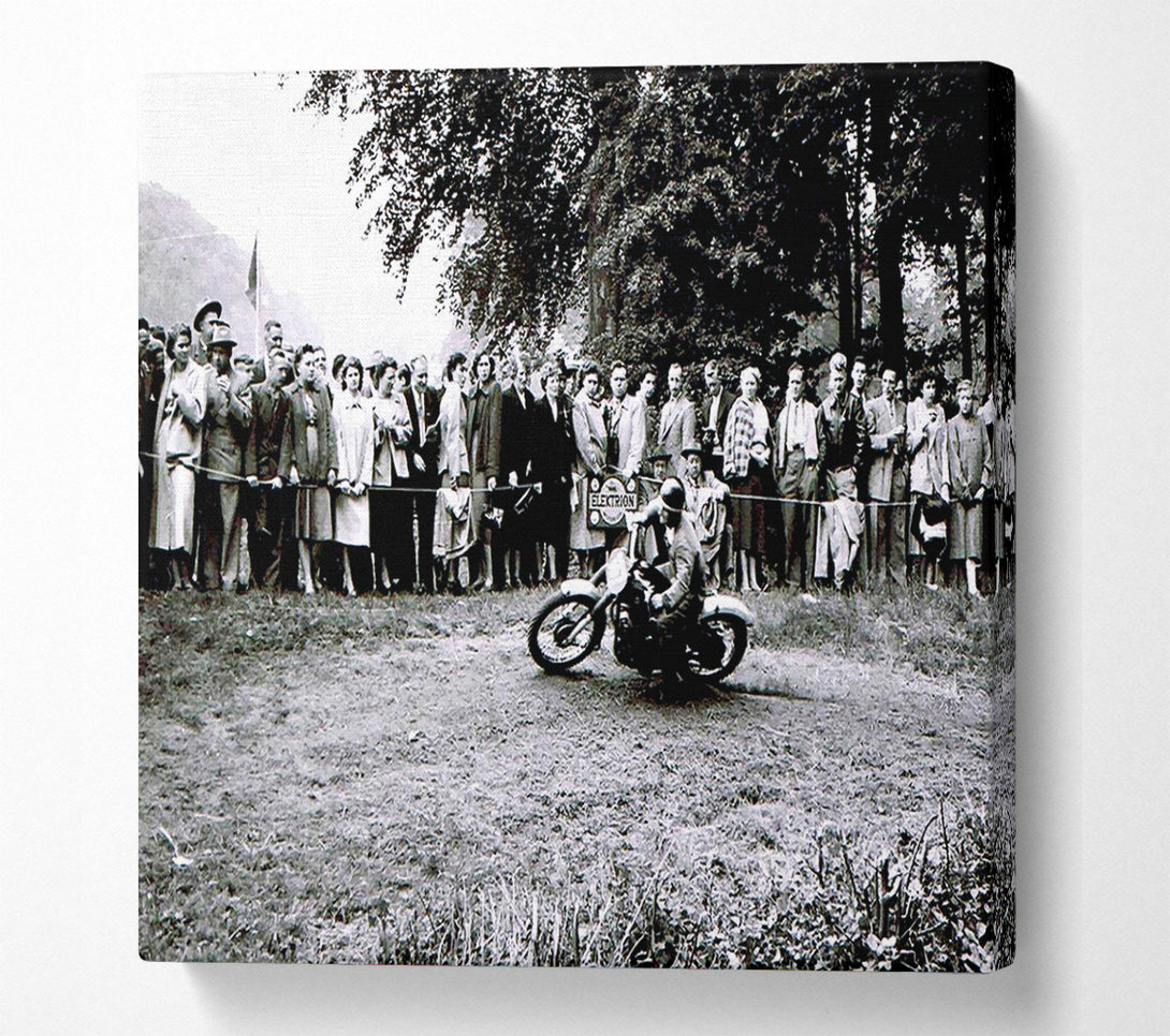  A Canvas Print of Vintage Motorcross Crowd Canvas Print