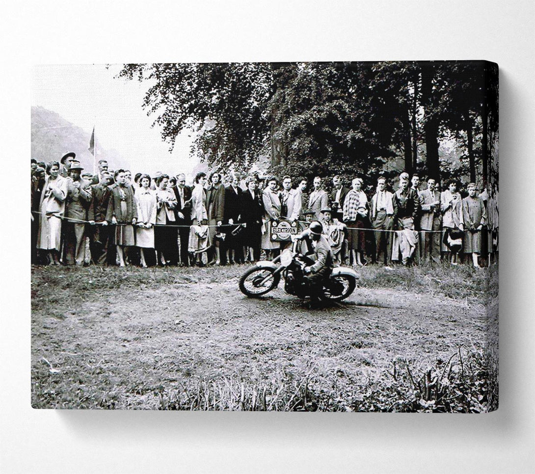 A Canvas Print of Vintage Motorcross Crowd Canvas Print