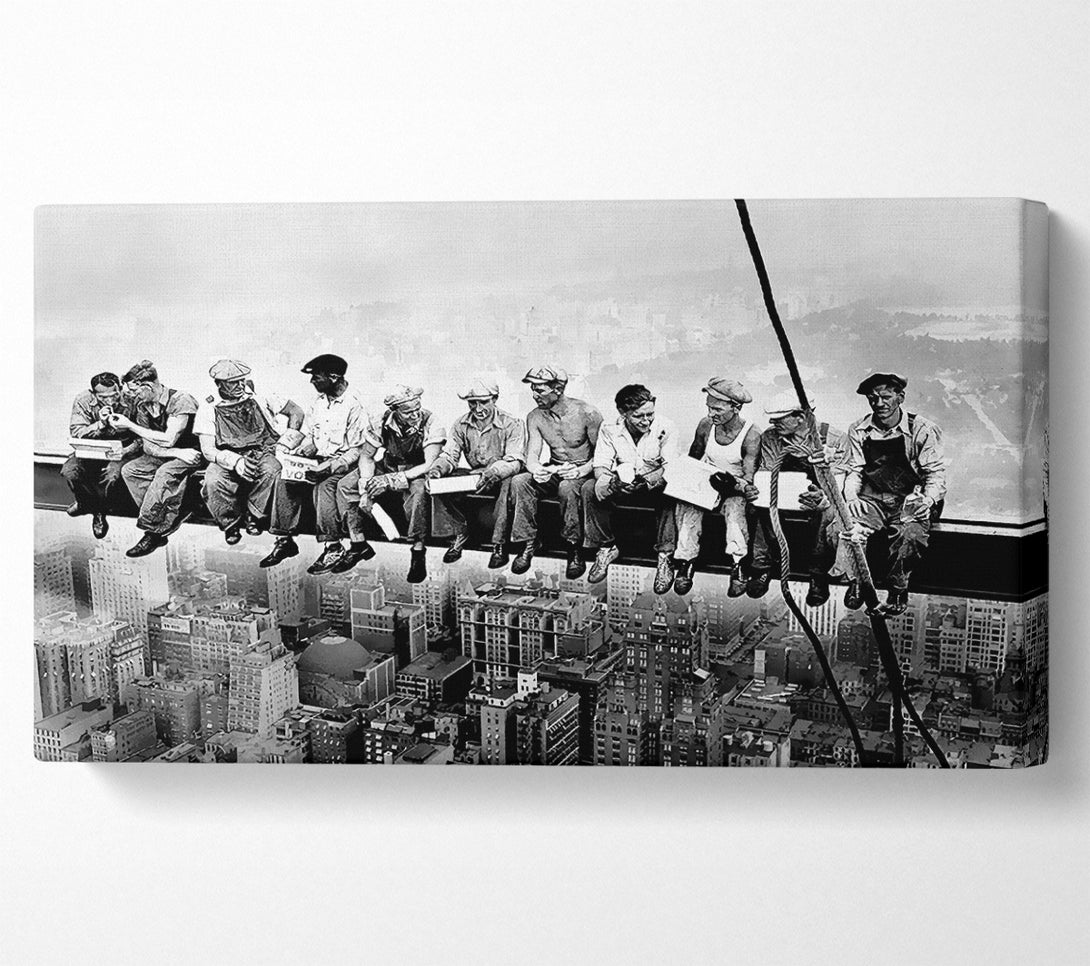  A Canvas Print of Lunch A Top Of A Skyscraper Canvas Art