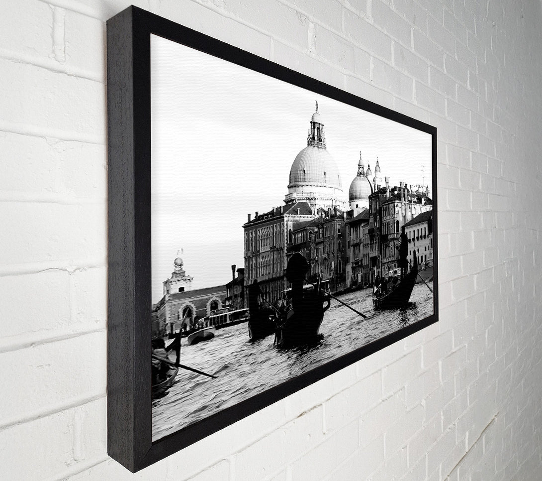  A Canvas Print of Venice Gondolas B n W Canvas Wall Art