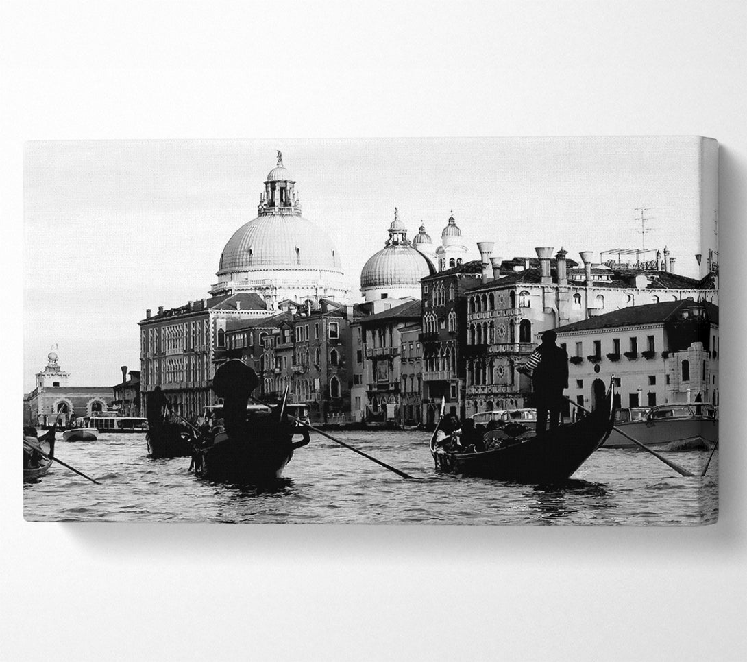  A Canvas Print of Venice Gondolas B n W Canvas Wall Art