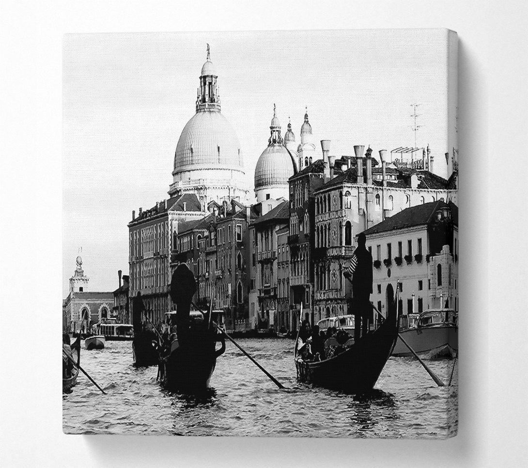  A Canvas Print of Venice Gondolas B n W Canvas Wall Art