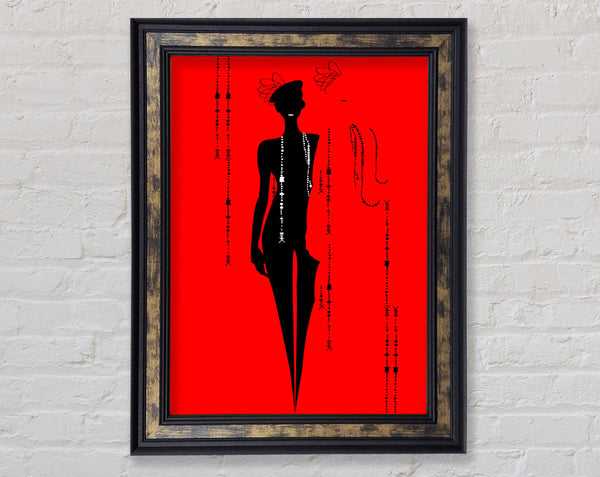 Diamond Female Red Framed Print