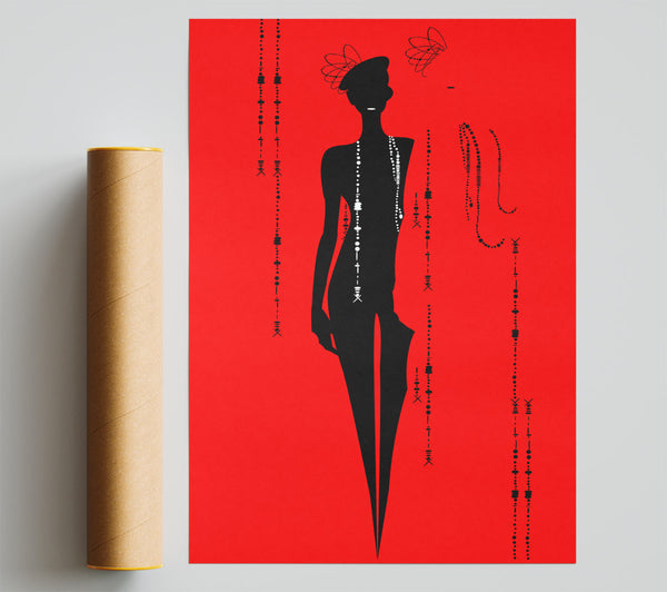 Diamond Female Red Giclee Print