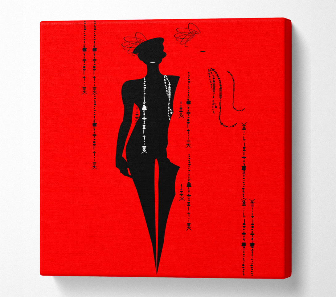  A Canvas Print of Diamond Female Red Canvas Wall Art