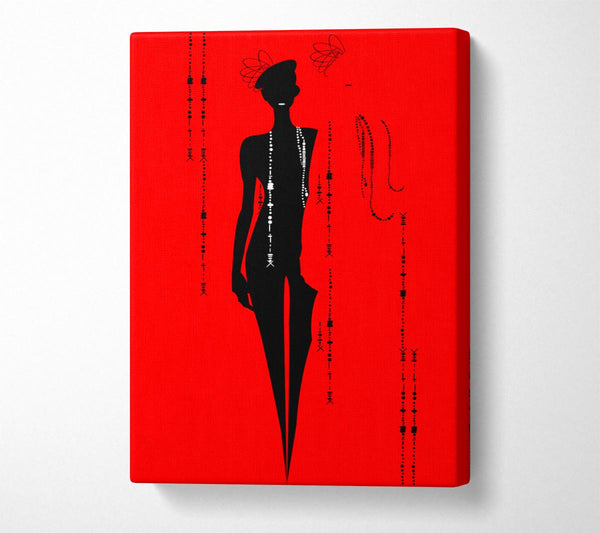  A Canvas Print of Diamond Female Red Canvas Wall Art