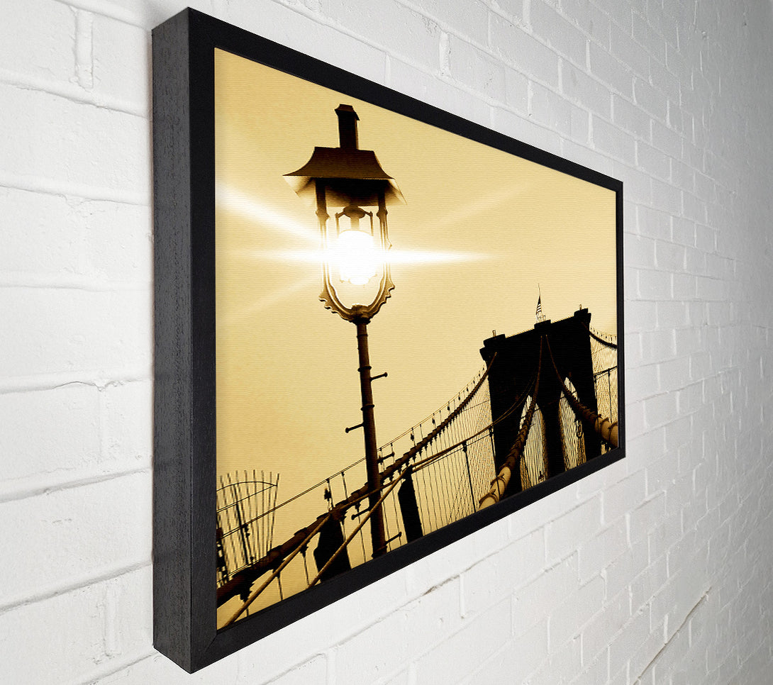  A Canvas Print of Brooklyn Bridge Street Light Retro Canvas Art