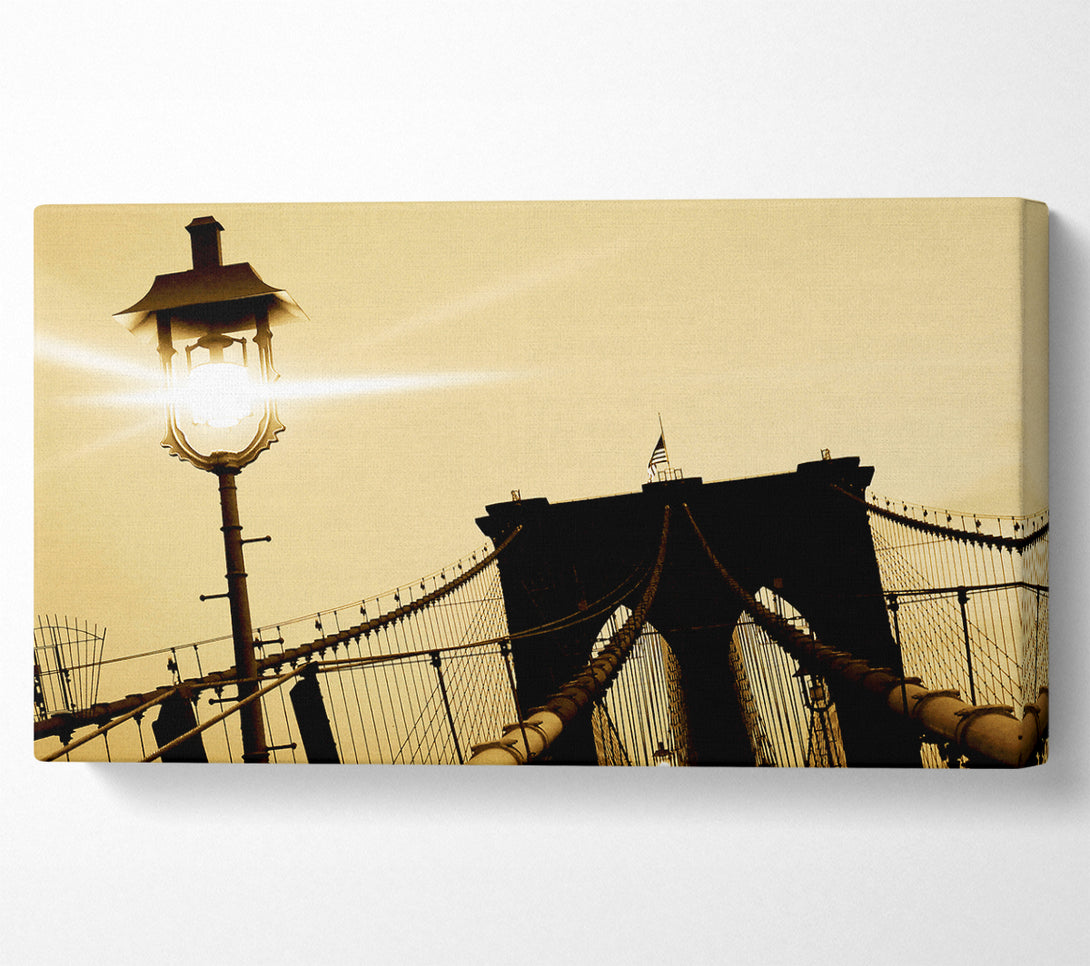  A Canvas Print of Brooklyn Bridge Street Light Retro Canvas Art