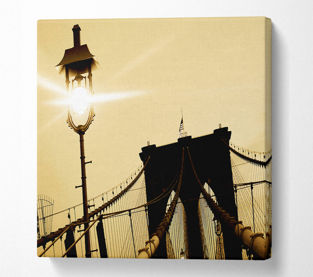  A Canvas Print of Brooklyn Bridge Street Light Retro Canvas Art