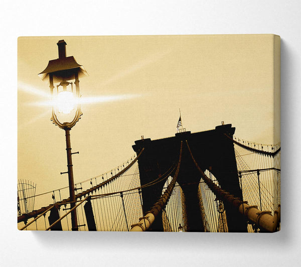  A Canvas Print of Brooklyn Bridge Street Light Retro Canvas Art