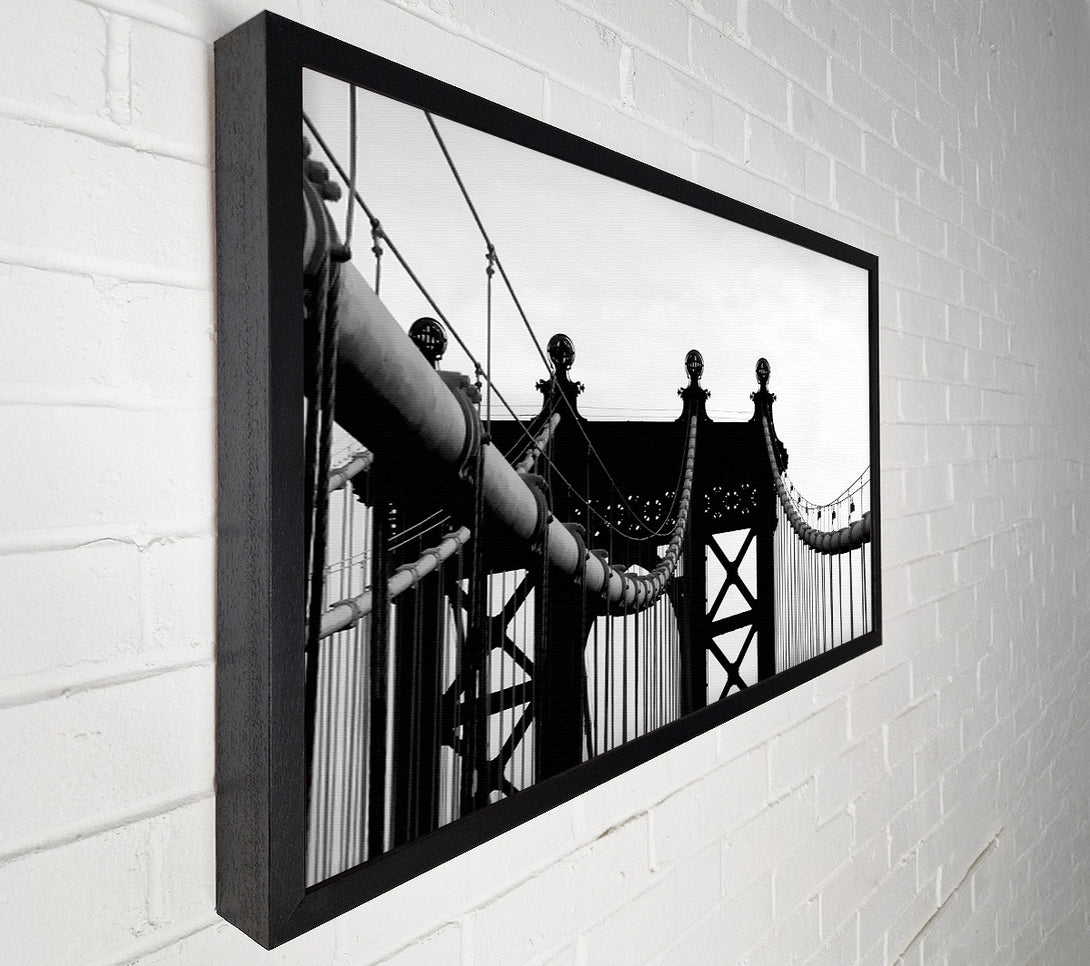  A Canvas Print of Brooklyn Bridge Close-Up B n W Canvas Print