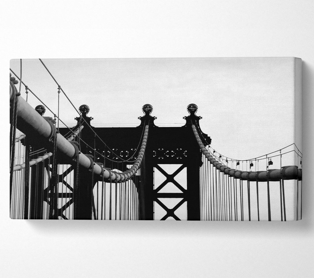  A Canvas Print of Brooklyn Bridge Close-Up B n W Canvas Print