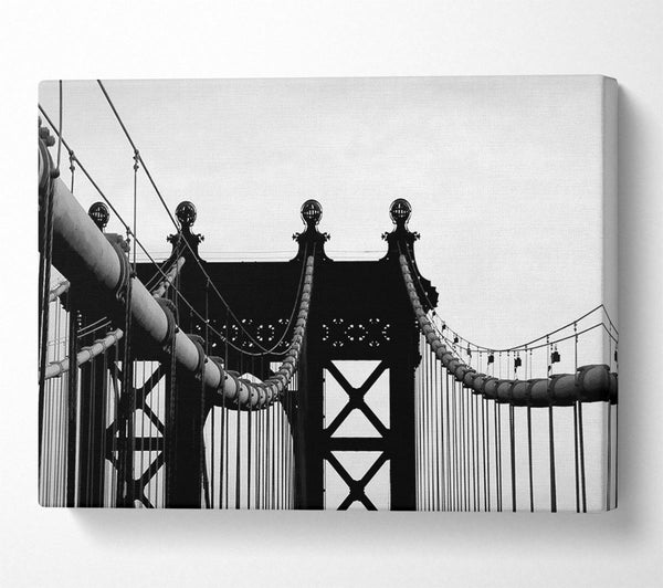  A Canvas Print of Brooklyn Bridge Close-Up B n W Canvas Print