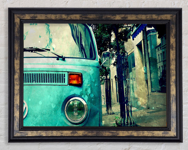 Retro Vw Camper Van Framed Print