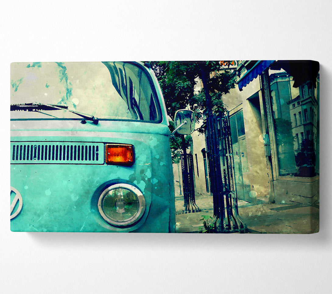  A Canvas Print of Retro Vw Camper Van Canvas Wall Art