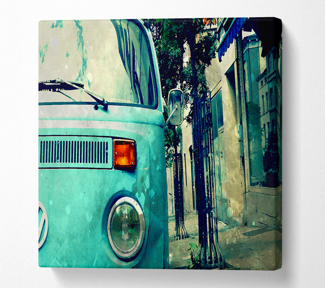  A Canvas Print of Retro Vw Camper Van Canvas Wall Art