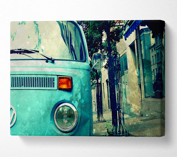  A Canvas Print of Retro Vw Camper Van Canvas Wall Art