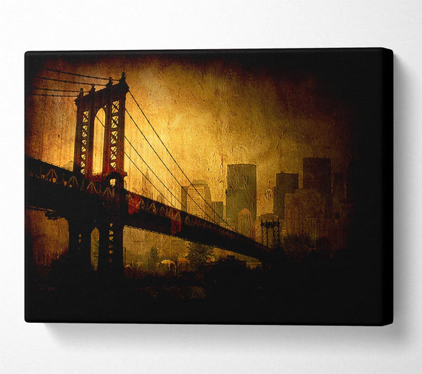  A Canvas Print of Brooklyn Bridge Retro Canvas Art
