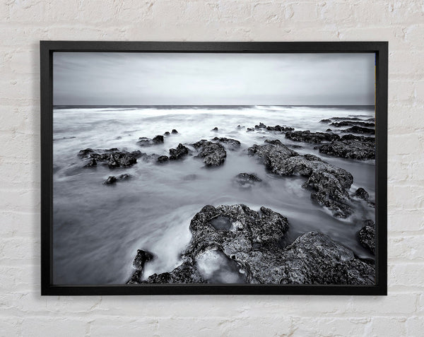 Black And White Sea Framed Print