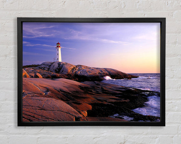 Peggys Point Lighthouse Peggys Cove Nova Scotia Framed Print