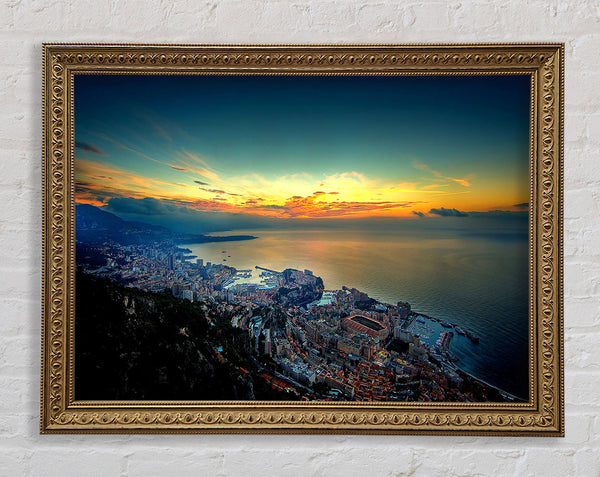 Monaco Aerial View Framed Print