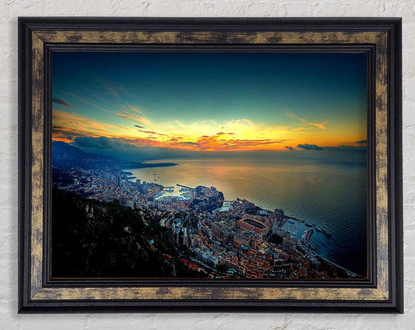 Monaco Aerial View Framed Print