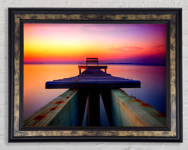 The Perfect Sunset Dock Framed Print