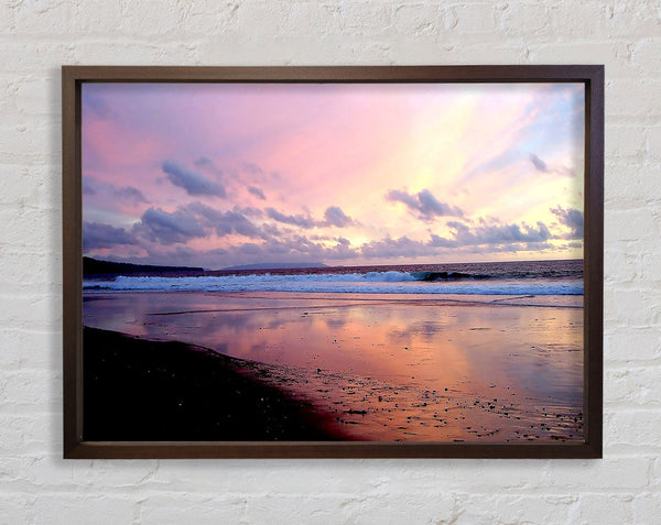 Beach At Dusk Framed Print