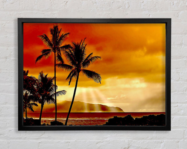 Sunset In The Tropics Framed Print