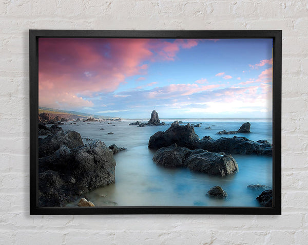 Pink Clouds Over The Morning Ocean Framed Print