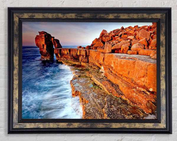 Rocky Beach Swell Framed Print