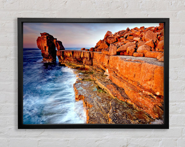 Rocky Beach Swell Framed Print