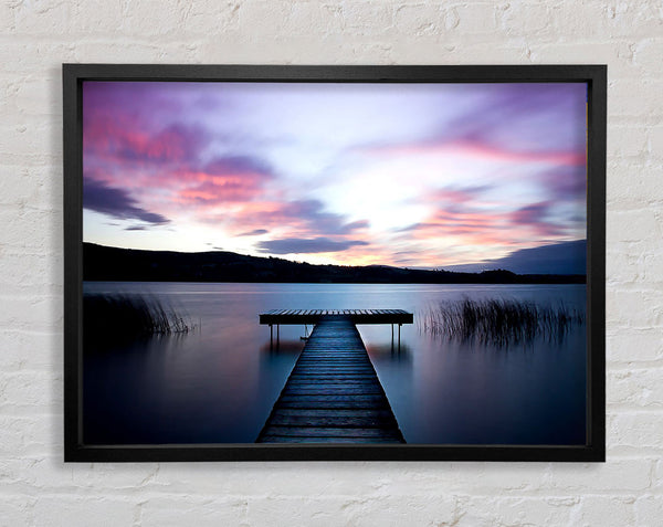 Dusk On The Dock Framed Print