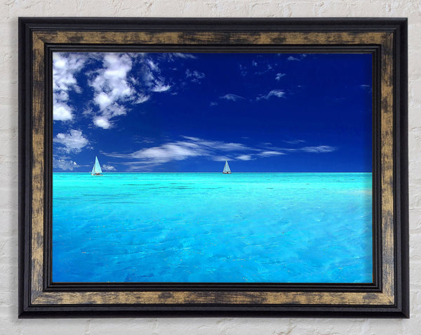 Ocean Sailboat Duo Framed Print
