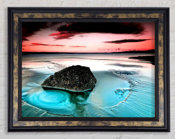 Swell Around The Rocky Ocean Framed Print