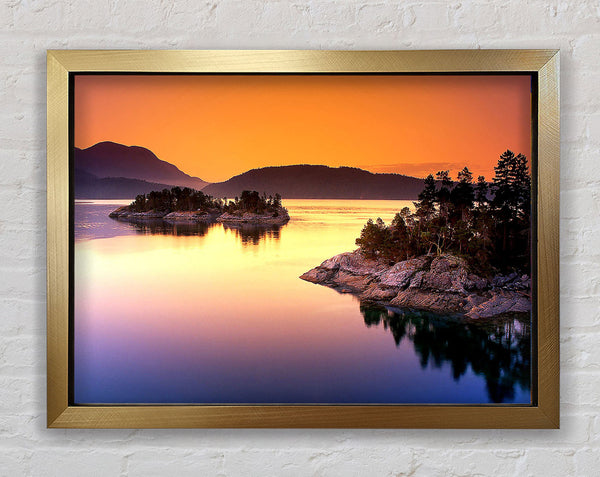 Islands At Dusk Framed Print