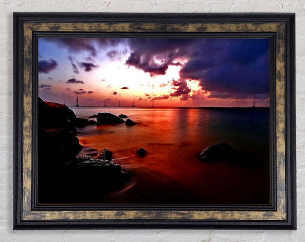Ocean Red Framed Print