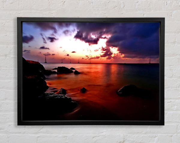 Ocean Red Framed Print