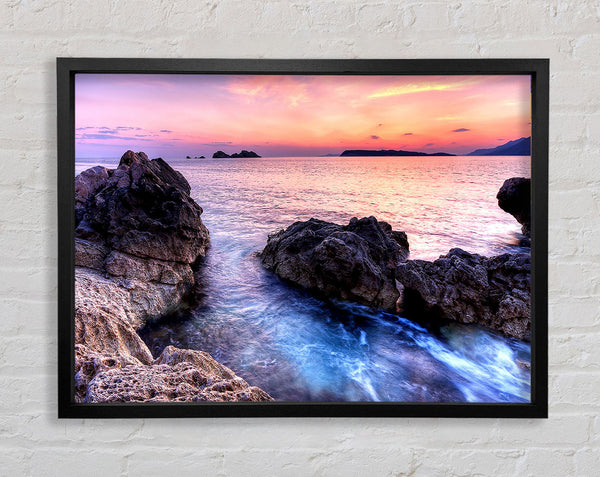 Ocean Rocks At Dawn Framed Print