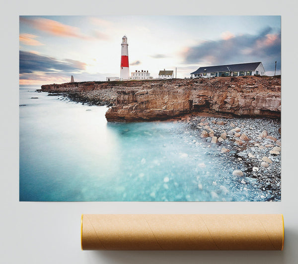 Lighthouse Ocean Rocks Print