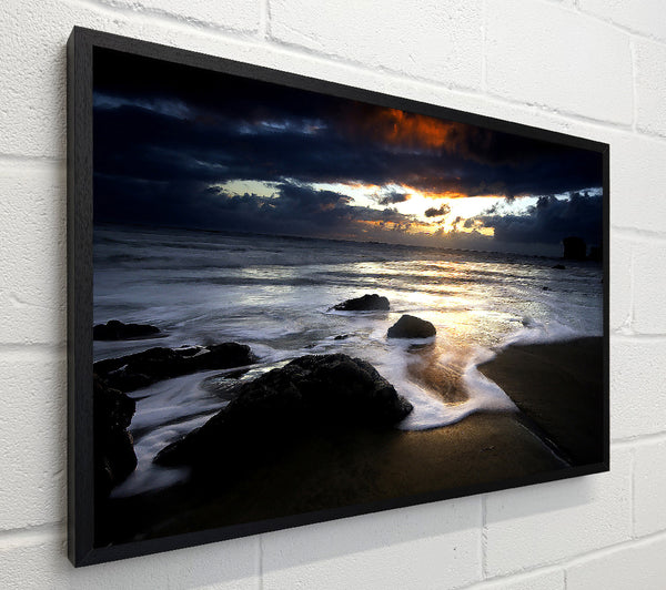 Beautiful Beach Ocean As Dawn Breaks