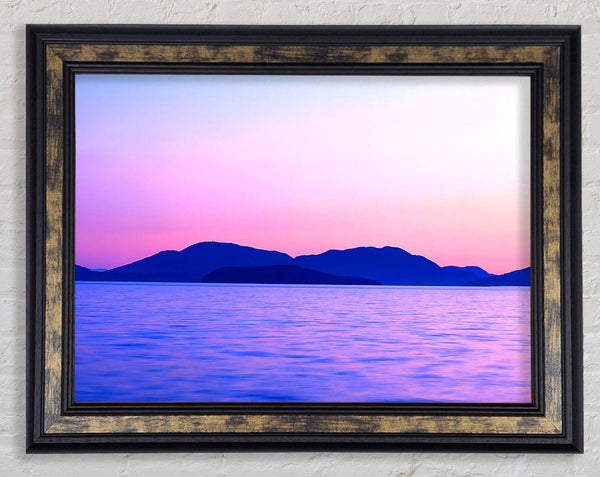 Mountain Ocean Calm Framed Print