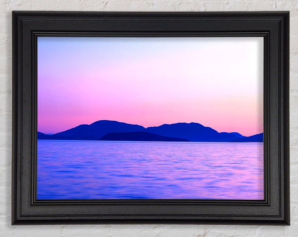 Mountain Ocean Calm Framed Print